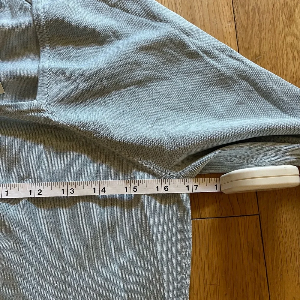 Ann Taylor Soft Blue Ruched Long Sleeve Blouse - Picture 3 of 9